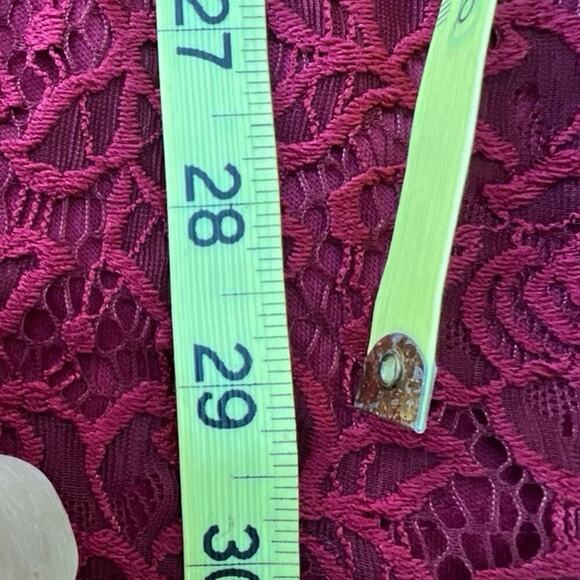 Adam Levine Girls XS, (4-5) Maroon lace pull on, short sleeves, full skirt - Picture 4 of 7